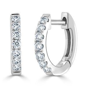 14k Gold & Diamond Huggie Earrings