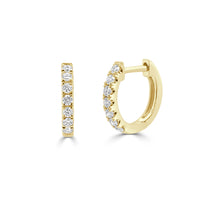Load image into Gallery viewer, 14k Gold &amp; Diamond Huggie Earrings