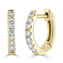 Load image into Gallery viewer, 14k Gold &amp; Diamond Huggie Earrings