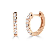 Load image into Gallery viewer, 14k Gold &amp; Diamond Huggie Earrings