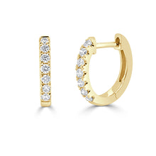 Load image into Gallery viewer, 14k Gold &amp; Diamond Huggie Earrings