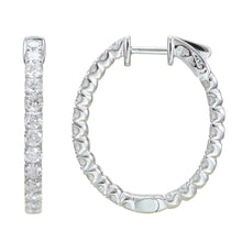Load image into Gallery viewer, 18k Gold &amp; Diamond Oval Hoop Earrings  - 1&#39;&#39;