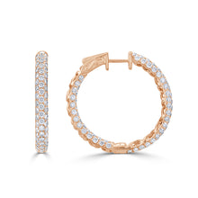 Load image into Gallery viewer, 18k Gold &amp; Diamond Pave Hoop Earrings  1&#39;&#39;
