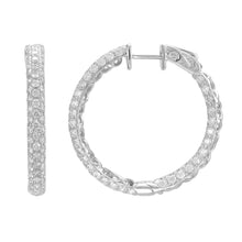 Load image into Gallery viewer, 18k Gold &amp; Diamond Pave Hoop Earrings  1&#39;&#39;