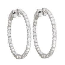 Load image into Gallery viewer, 18k Gold &amp; Diamond Round Hoop Earrings