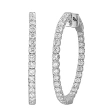 Load image into Gallery viewer, 18k Gold &amp; Diamond Round Hoop Earrings