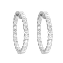 Load image into Gallery viewer, 18k Gold &amp; Diamond Round Hoop Earrings