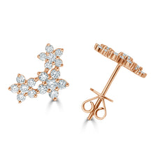 Load image into Gallery viewer, 14k Gold &amp; Diamond Flower Earrings