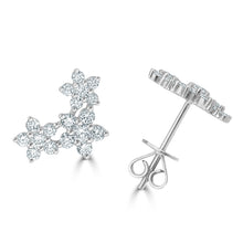 Load image into Gallery viewer, 14k Gold &amp; Diamond Flower Earrings