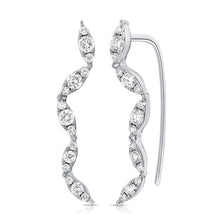 Load image into Gallery viewer, 14k Gold &amp; Diamond Ear Climber Earrings