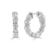 Load image into Gallery viewer, 14k Gold &amp; Diamond Huggie Hoop Earrings