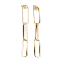 Load image into Gallery viewer, 14k Gold Paperclip Link Drop Earrings