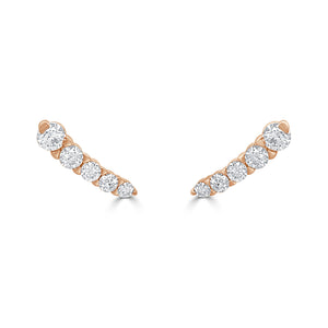 14k Gold & Diamond Graduate Stud Earrings
