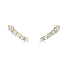Load image into Gallery viewer, 14k Gold &amp; Diamond Graduate Stud Earrings