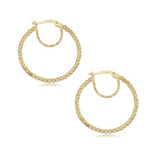 Load image into Gallery viewer, 14k Gold Bead Hoop Earrings