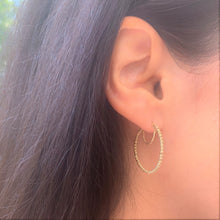 Load image into Gallery viewer, 14k Gold Bead Hoop Earrings