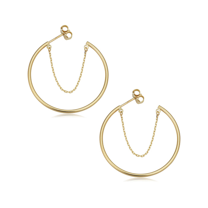 14k Gold Open Hoop Earrings