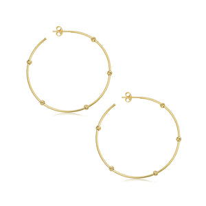14k Gold Bead Hoop Earrings
