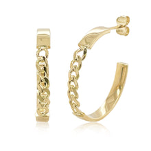 Load image into Gallery viewer, 14k Gold Open Chain Hoop Earrings