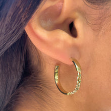 Load image into Gallery viewer, 14k Gold Open Chain Hoop Earrings
