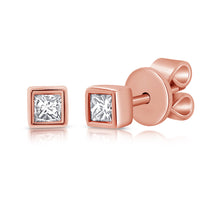 Load image into Gallery viewer, 14k Gold &amp; Diamond Tiny Stud Earrings
