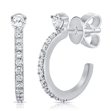 Load image into Gallery viewer, 14k Gold &amp; Diamond Huggie Earrings