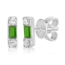 Load image into Gallery viewer, 14k Gold Diamond &amp; Tsavorite Stud Earrings