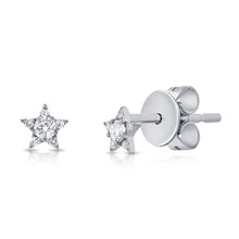 Load image into Gallery viewer, 14k Gold &amp; Diamond Tiny Star Studs