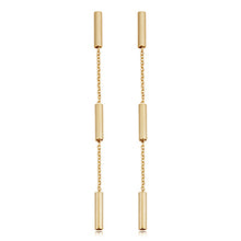 Load image into Gallery viewer, 14k Gold Tube Station Drop Earrings