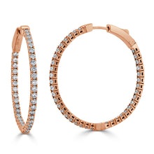 Load image into Gallery viewer, 14k Gold &amp; Diamond Flexible Hoops 1.25&#39;&#39;