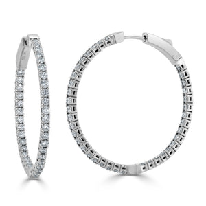 14k Gold & Diamond Flexible Hoops 1.25''