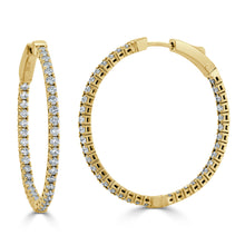 Load image into Gallery viewer, 14k Gold &amp; Diamond Flexible Hoops 1.25&#39;&#39;