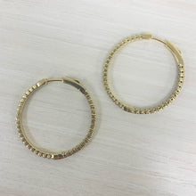 Load image into Gallery viewer, 14k Gold &amp; Diamond Flexible Hoops 1.25&#39;&#39;