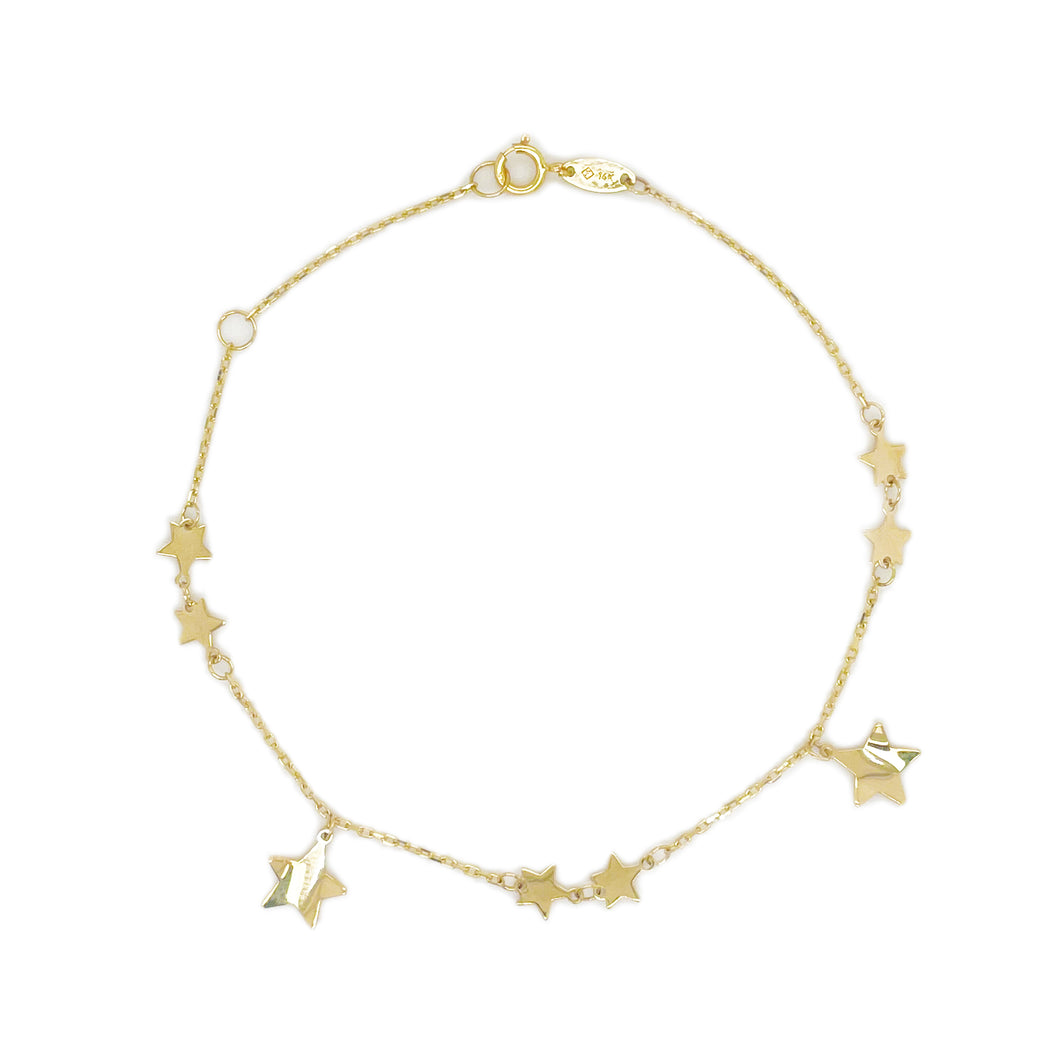 14k Gold Star Bracelet