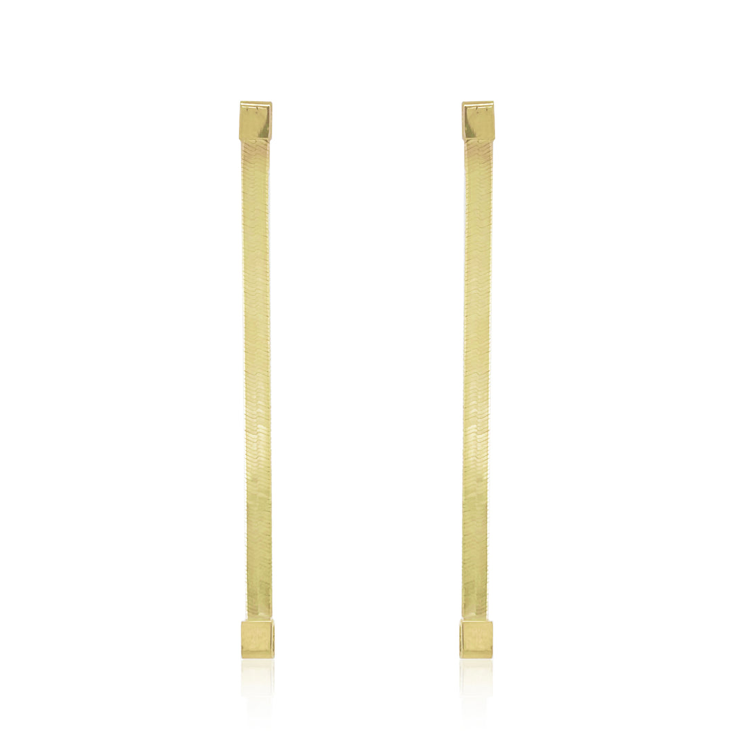 14k Gold Herringbone Earrings