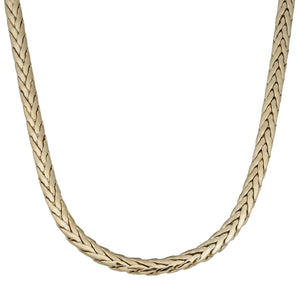 14k Gold Flat Weave Link Necklace