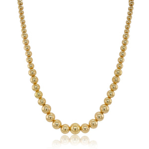 14k Yellow Gold Graduate Beaded Necklace