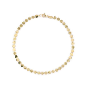 14k Gold Station Circle Coin Anklet