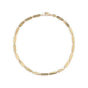 14k Gold Station Bar Anklet