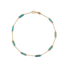 Load image into Gallery viewer, 14k Gold &amp; Turquoise Bar Station Anklet