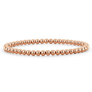 14k Gold Solid Bead Stretch Bracelet
