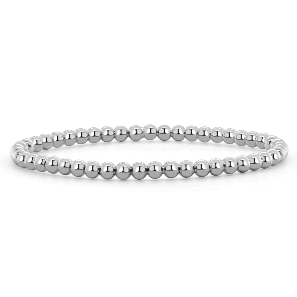 14k Gold Solid Bead Stretch Bracelet