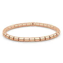 Load image into Gallery viewer, 14k Gold Solid Barrel Bead Stretch Bracelet - 4mm