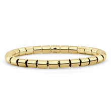 Load image into Gallery viewer, 14K Gold Solid Barrel Bead Stretch Bracelet