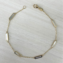 Load image into Gallery viewer, 14k Gold Mother of Pearl Bar Bracelet