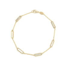 Load image into Gallery viewer, 14k Gold Mother of Pearl Bar Bracelet