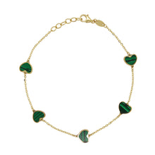 Load image into Gallery viewer, 14K Gold &amp; Inlay Station Heart Color Bracelet