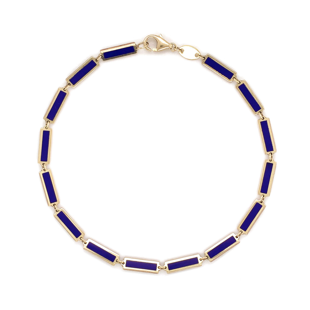 14k Gold & Lapis Bar Bracelet