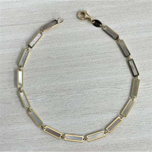 14k Gold & Pearl Bar Bracelet