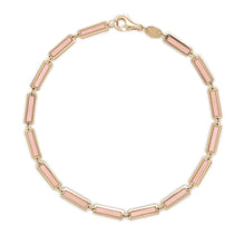 Load image into Gallery viewer, 14k Gold &amp; Light Pink Bar Bracelet